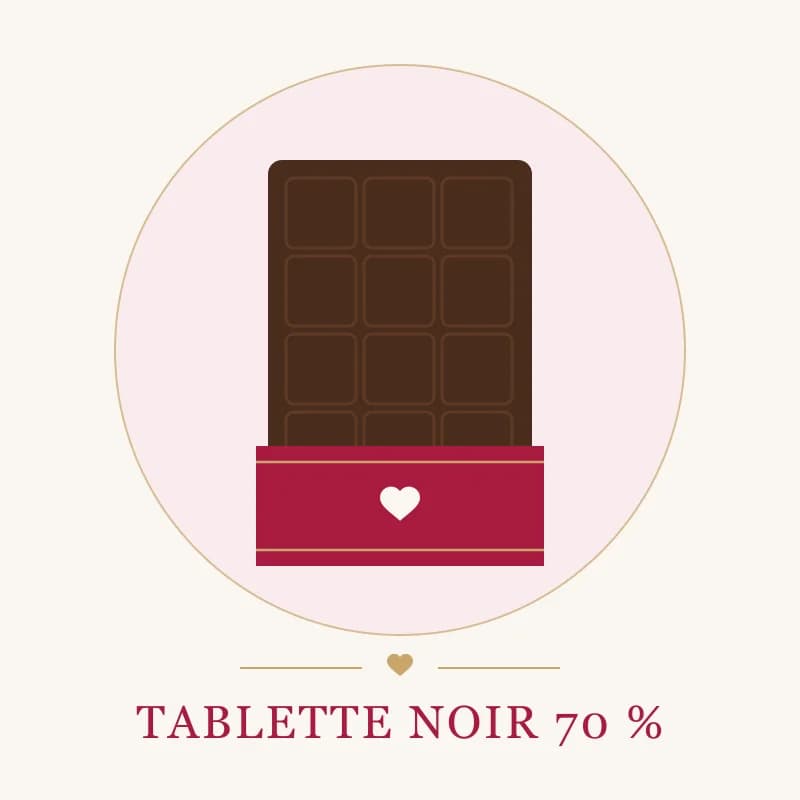 Tablette noir 70 % — 1 tablette de 100 g